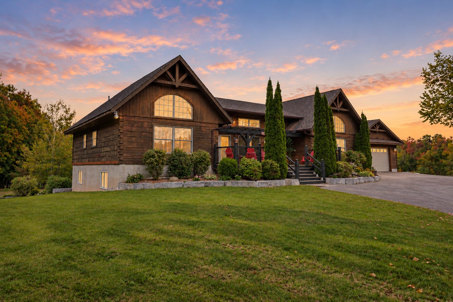 Main residence at sunset